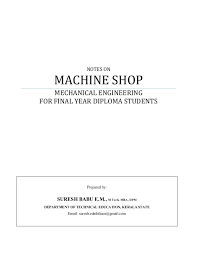 Machine Shop Notes Pdf