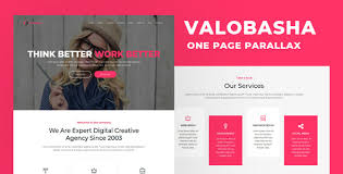 Valobasha One Page Parallax Template Themes Pick