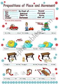 prepositions of place and movement