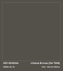 Hex 54504a Urbane Bronze Sw 7048