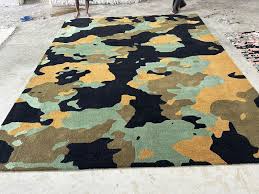 wool printed army floor carpet
