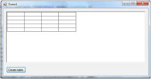 create table in richtextbox using c
