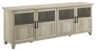 70 Tv Console With Glass And Wood