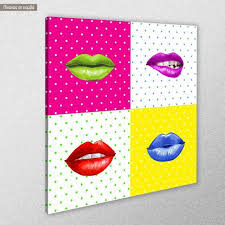 canvas print pop art lips square