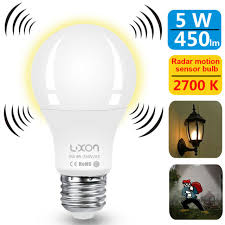 Motion Sensor Light Bulbs Dusk To Dawn 5w Radar Motion Led Bulb E26 Base For Sale Online