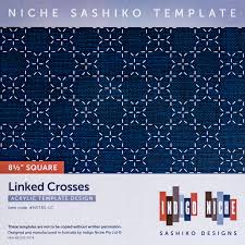 linked crosses sashiko template