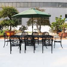 6 seats black garden dining table set