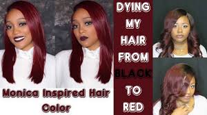 Define your deep and dark tresses with a touch see these black cherry hair color ideas right now! Diy Hair Color From Black To Red Styling Monica Youtube