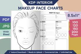 kdp makeup face charts template