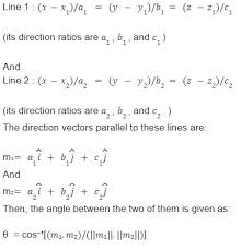 Three Dimensions Angle Between Two Lines