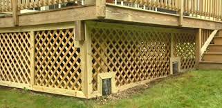 trim lattice around a deck foundation