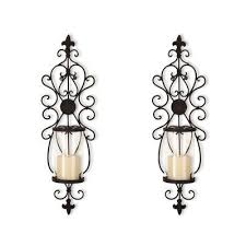 Glass Scroll Candle Holder Sconce