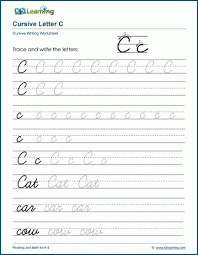 cursive writing letter c worksheets