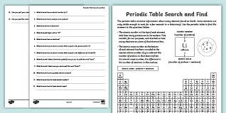 Periodic Table Search And Find Activity