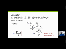 A1 Lesson 2 5a Literal Equations And