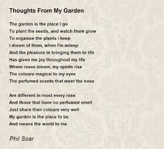 thoughts from my garden poem by phil soar