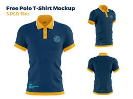 free polo short sleeves t shirt mockup
