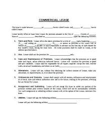 Simple Commercial Lease Agreement Template Word 9 Free