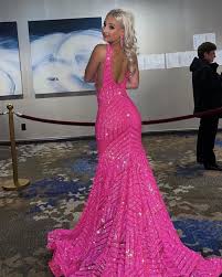 jovani size 2 prom sequined hot pink