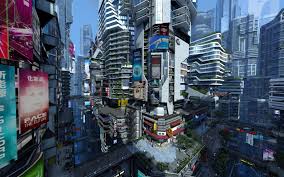 futuristic city cyberpunk city anime city