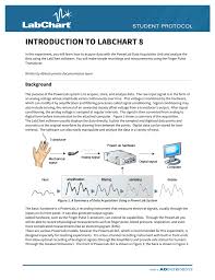 Introduction To Labchart 8 For Windows Student Protocol