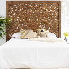super king sized carved headboard