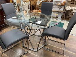 Glass Top Dining Table Set Brand New