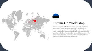 estonia on world map presentation template