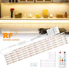 It has an ir sensor that enables you to. Wobsion Under Cabinet Lights Warm White Kitchen Cabinet Lighting 6 Pcs Dimmable Strip Lights With Rf Remote 12v High Bright With 180 Leds Led Strip Lights For Kitchen Cabinets Counter Bedroom 9 8ft Buy Online In Aruba At Aruba Desertcart Com