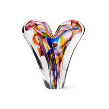 Rainbow Glass Heart Sculpture Art