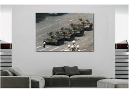 The Tank Man Tiananmen Square- Colored Canvas Wall Art Print | eBay