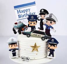 police cake topper figurines hobbies