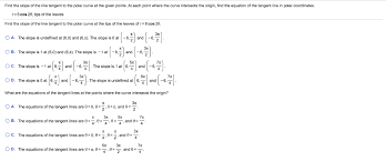 Line Tangent To The Polar Curve Chegg