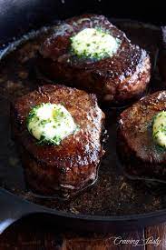 filet mignon steak with garlic herb