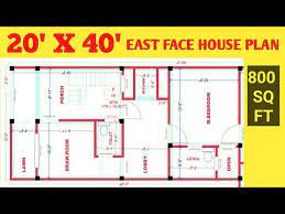 20x40 East Face House Plan 20 By 40