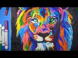 Lion Color Portrait Drawing