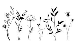 flower clip art black and white images