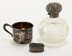 Antique Sterling Cut Glass Perfume
