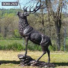 Standing Bronze Reindeer Statue