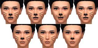 mod the sims face paint cat nose and