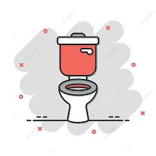 Comicstyle Toilet Bowl Icon For Hygiene