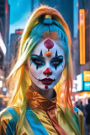clown makeup on her face playground