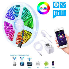 Wifi Led Strip Lights Kit Smart Lamp Voice Phone App Controlled Light Strip Rgb Dimmable 5050 Led Tape Lights Alexa Google Home Holiday Lighting Aliexpress