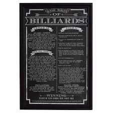 Hathaway Billiard Game Rules Wall Art