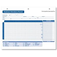 Employee Attendance Calendar 2017 Employee Attendance Tracker
