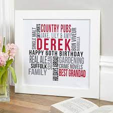 60th birthday gifts present ideas for