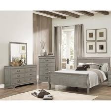 pc queen sleigh bedroom set grey