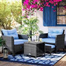 Pamapic 5 Pieces Wicker Patio Furniture