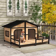 Pawhut 59 X64 X39 Wood Large Dog House