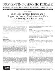 Pdf Peer Reviewed Child Care Provider Training And A
